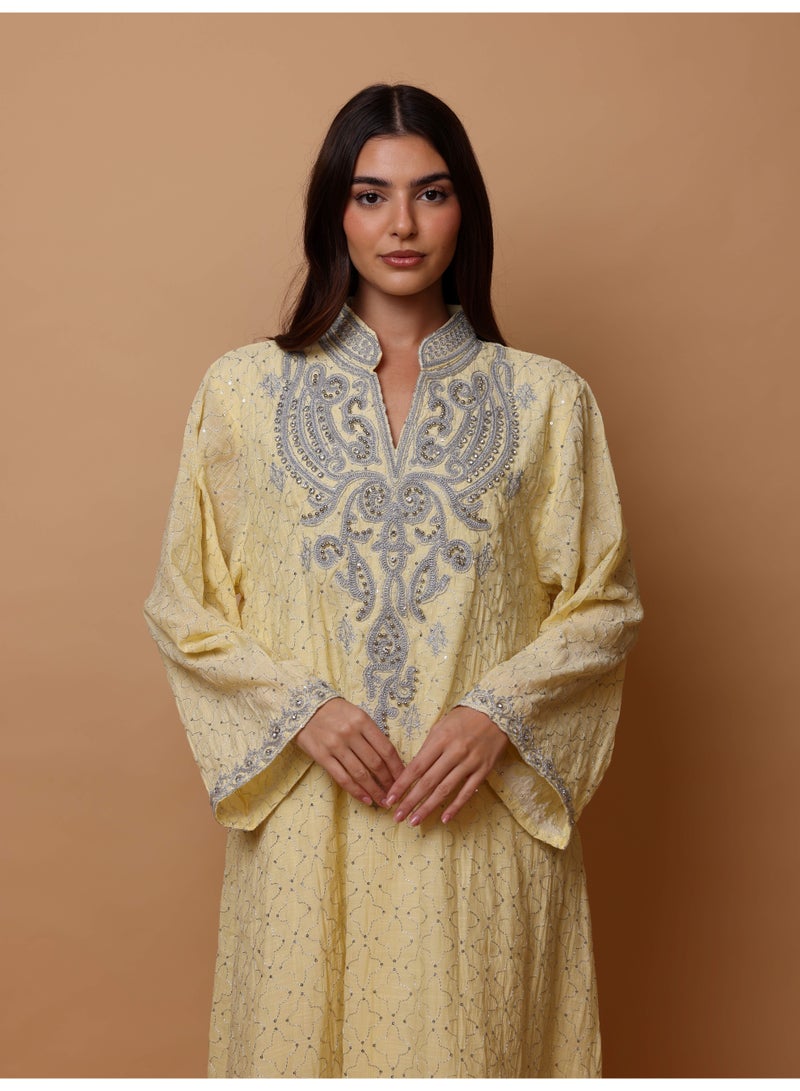 اكسا جلابية إيكسيا ثراء صفراء - Image 2